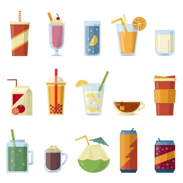 Vector illustration with non alcoholic drinks