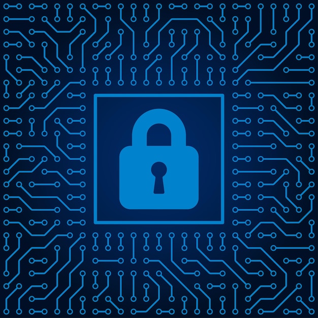 Vector image of digital security and data protection lock
