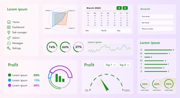 Vector the image shows a modern user interface that includes a variety of controls such as buttons navigation menus and dashboards the interface design is made in a futuristic style