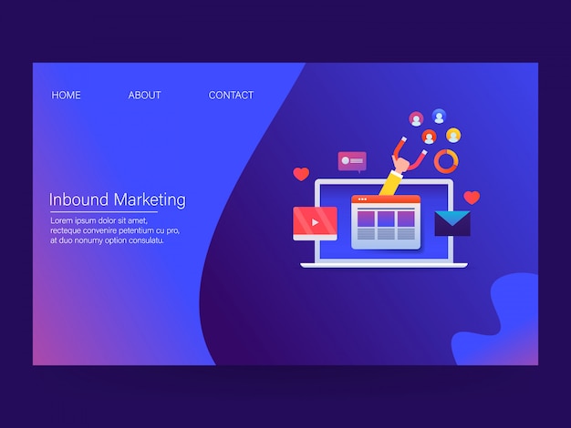 Vector inbound marketing concept