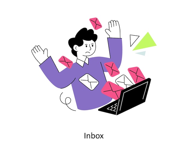 Vector inbox flat style design vector illustration stock illustration