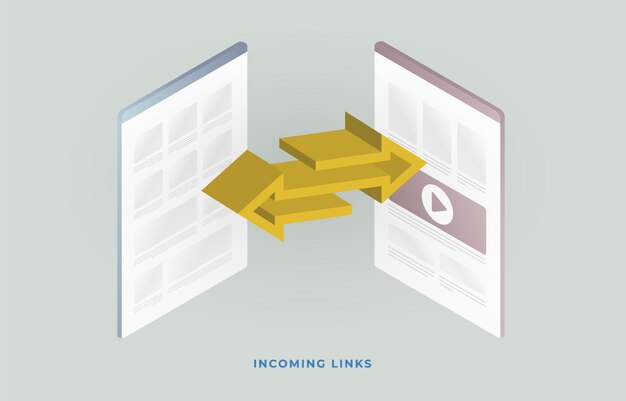Vector incoming links seo strategy illustration