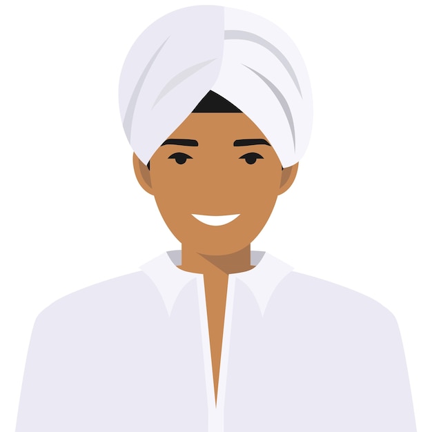 Vector indian man face avatar