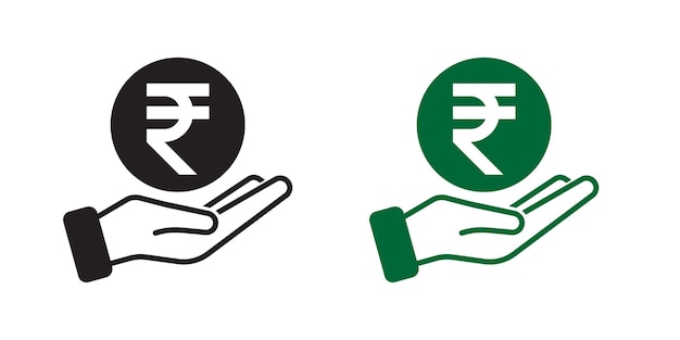 Vector indian rupee donation icon design vector