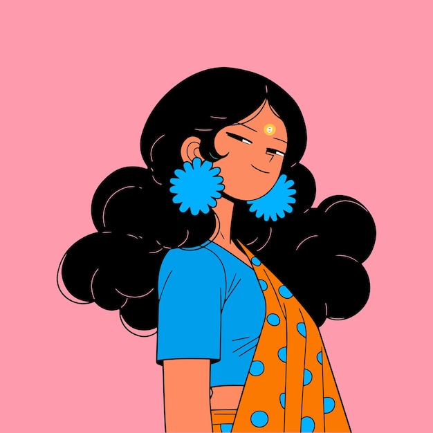 Vector indian woman in saree