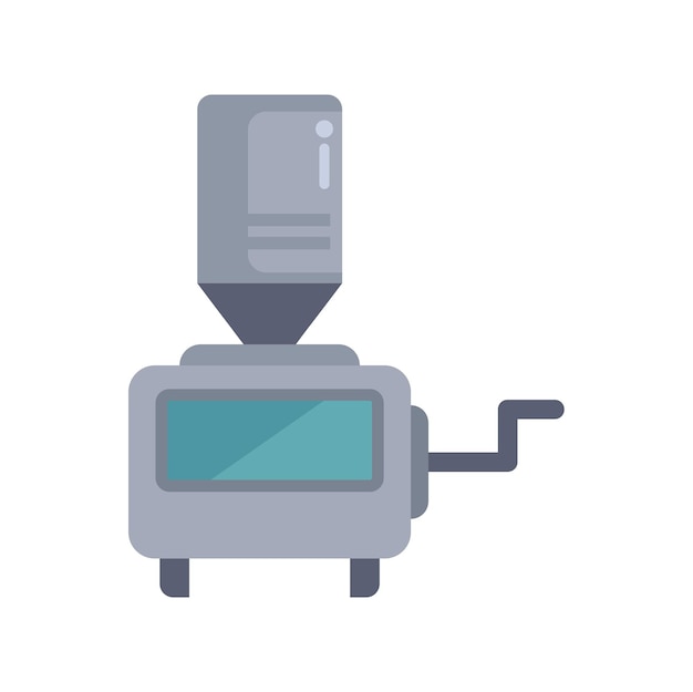 Vector industrial coffee bean roaster with hopper and control panel for roasting process