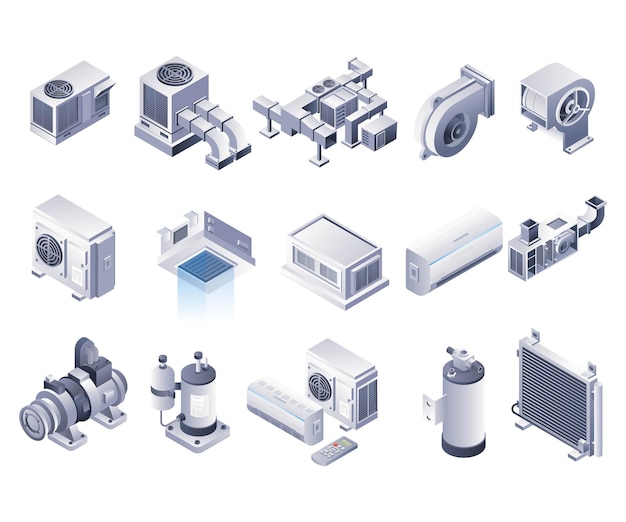 Vector industrial hvac equipment cooling systems