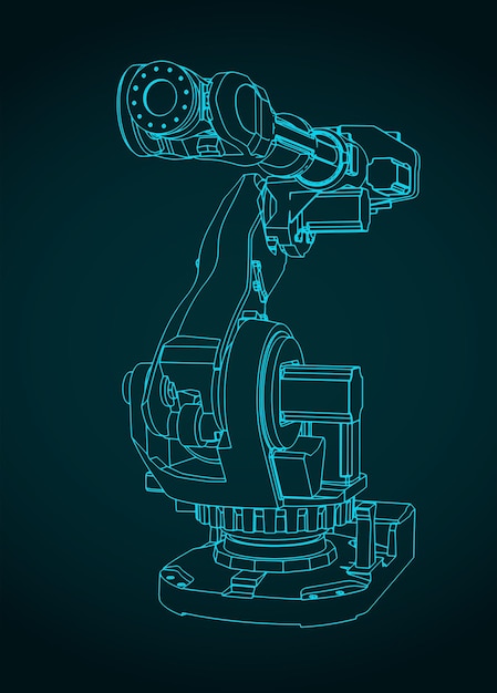 Vector industrial robot blueprint
