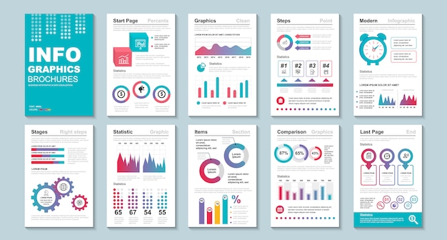 Vector infographic brochure data visualization   template. 