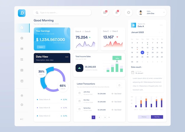 Vector infographic dashboard ui design with graphs charts and diagrams web interface template ui ux