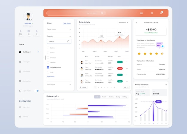 Vector infographic dashboard ui design with graphs charts and diagrams web interface template