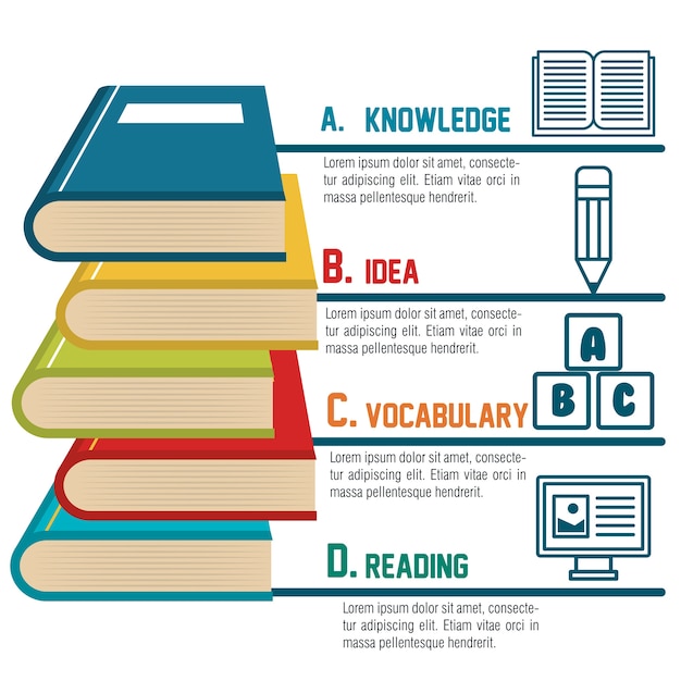 Vector infographic education book graphic 