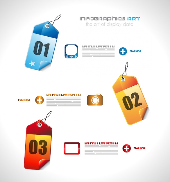 Vector infographic  template with paper tags.
