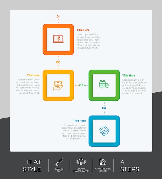 infographic vector design with 4 steps can be used for workflow presentation and business purpose