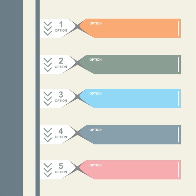 Vector infographic with numbered options and arrows