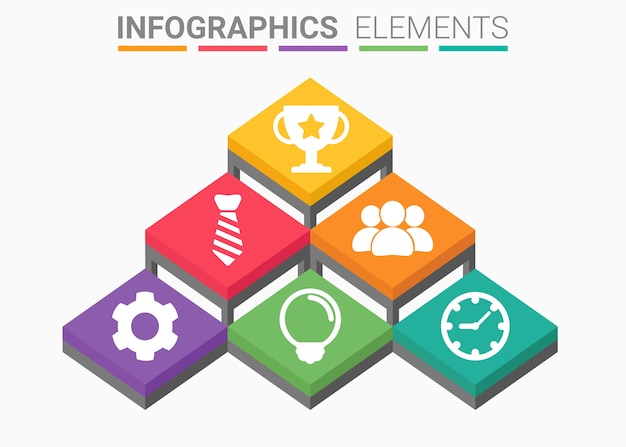 Vector infographics element abstract isometric successful concept