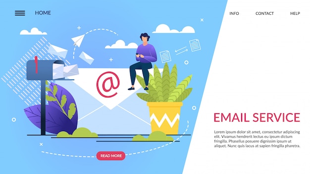 Vector informational banner is written email service 