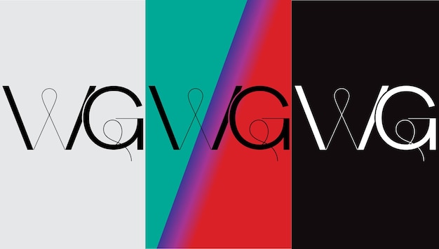 Vector initial letter wg logo design creative modern symbol icon monogram