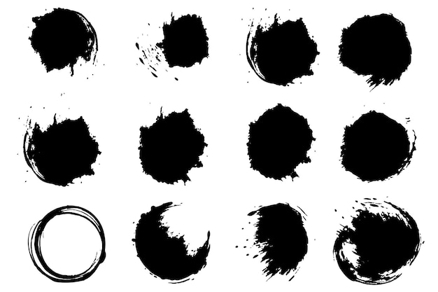 Vector ink brush stroke collection