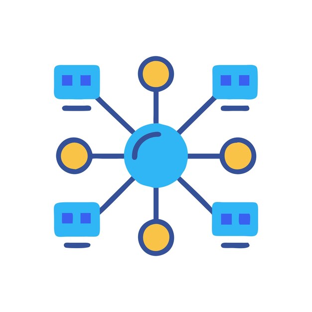 Vector innovative distributed network design icon