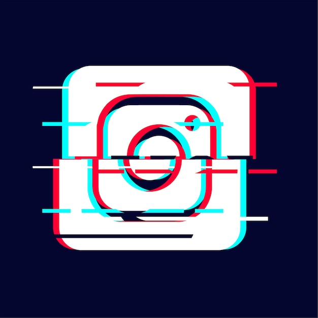 Vector instagram glitched icon