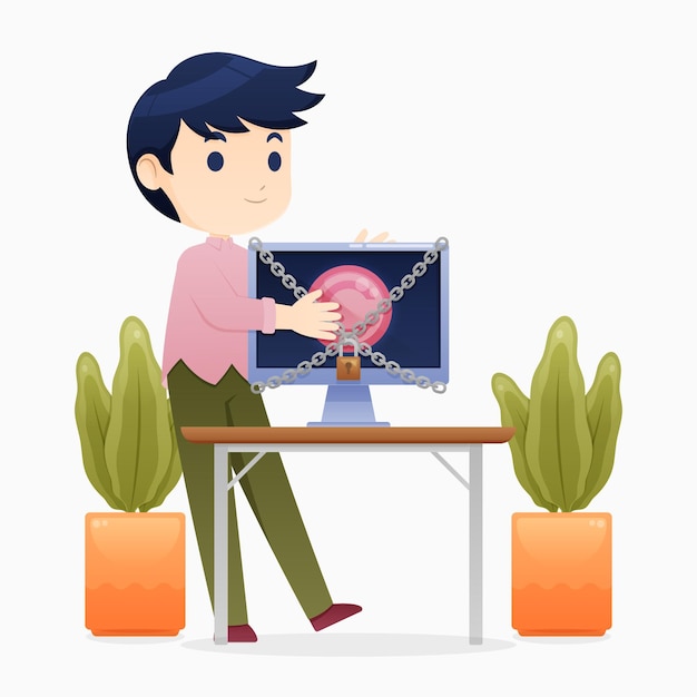 Vector intellectual property concept with chains