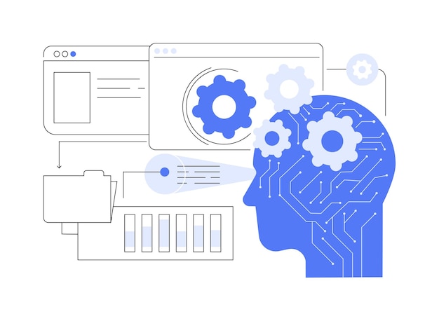 Vector interactive data visualization by ai abstract concept vector illustration data analysis generate