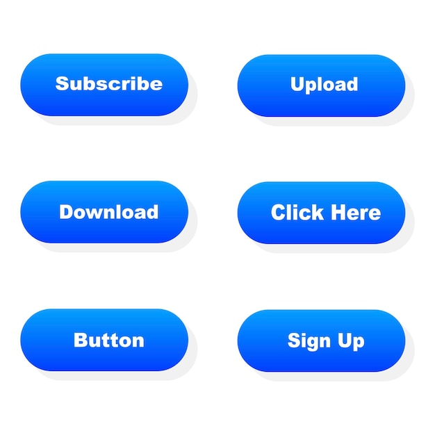 Vector interface button web button set click button action button vector illustrations