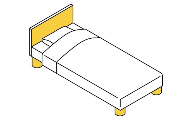 Vector interior bed simple isometric illustration