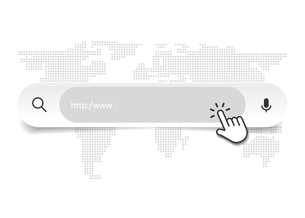 Vector internet browser search engine search bar for ui mobile app search address and navigation bar
