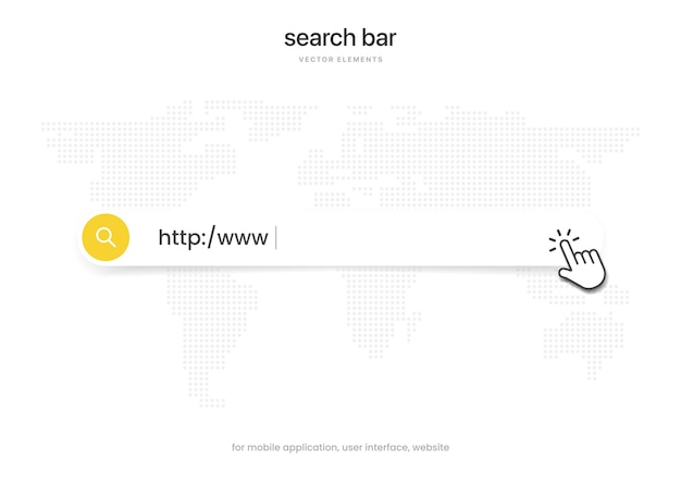Vector internet browser search engine. search bar for ui ux and web site. search address and navigation bar