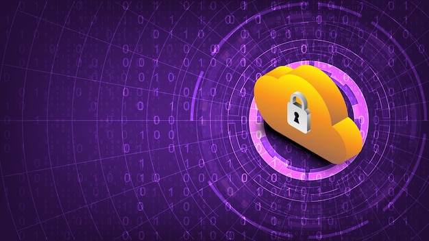 Vector internet security data technology abstract cloud server computing