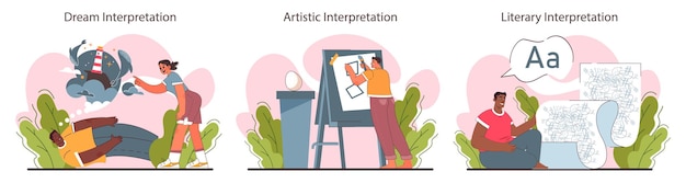 Vector interpretation set data literacy information understanding analysis and usage process of info