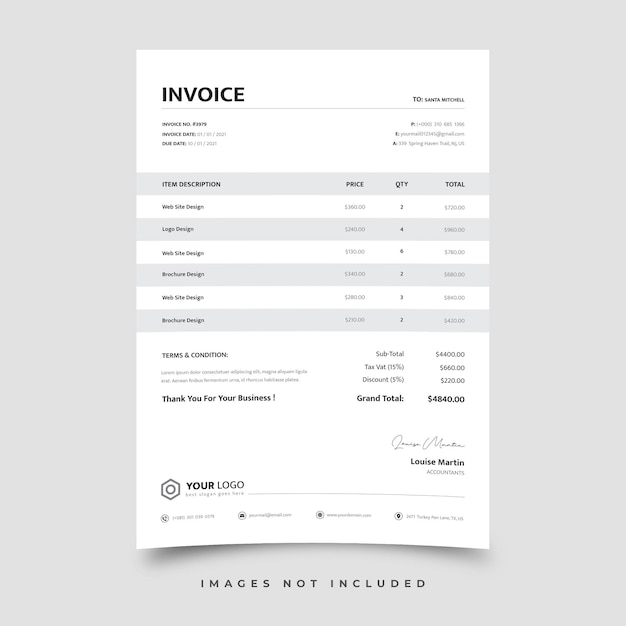 Vector invoice template