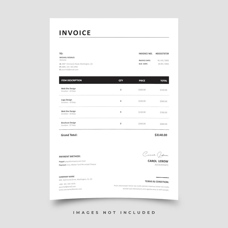 Vector invoice template