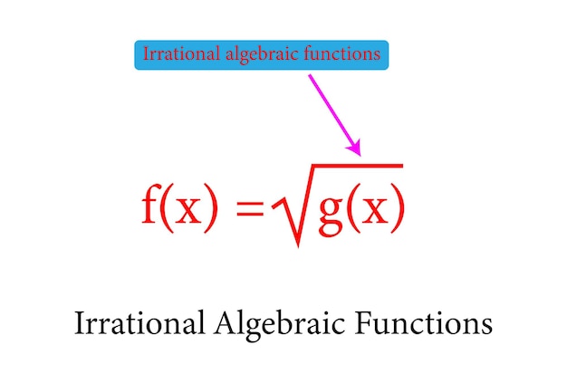 Vector irrational algebraic functions in mathematics vector illustration