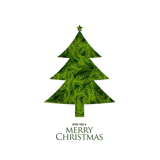 Vector isolated christmas tree made with fir leaves