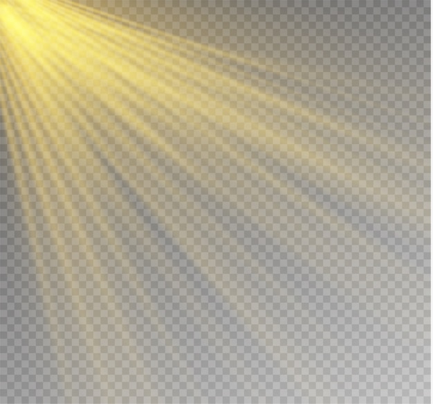 Vector isolated sunlight transparent background. blur in the light of radiance.