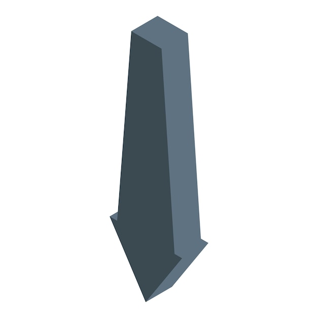 Vector isometric arrow pointing down representing decrease