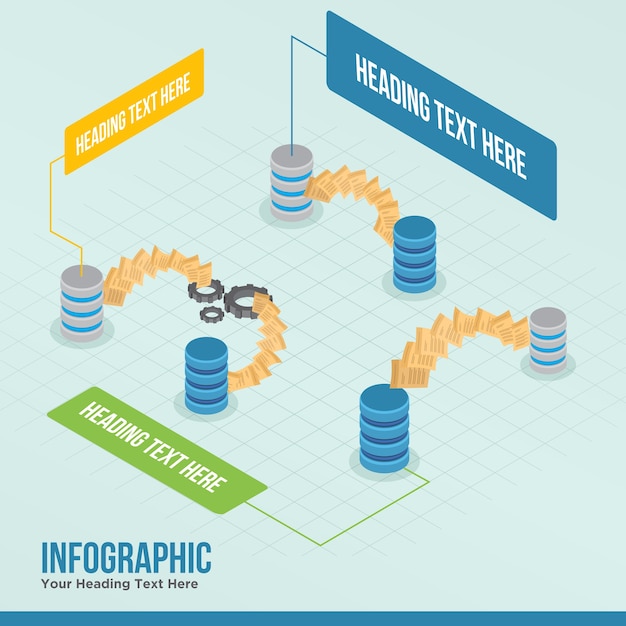 Vector isometric data infographic template