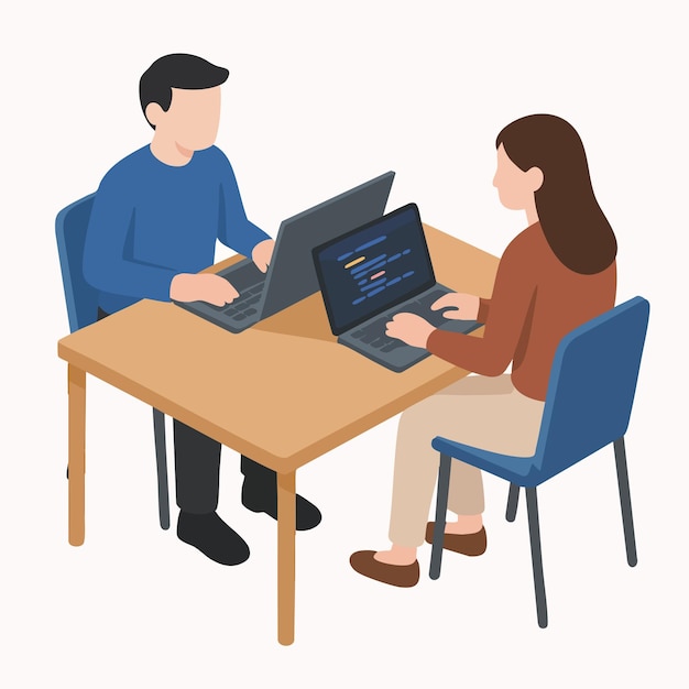 Vector isometric design people