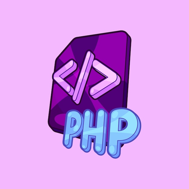 Vector isometric file script code with php sign vector