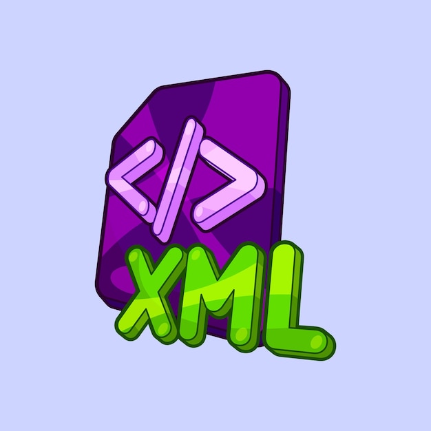 Vector isometric file script code with xml sign vector