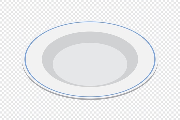 Vector isometric plate empty plate isometric cutlery isometric tableware vector illustration