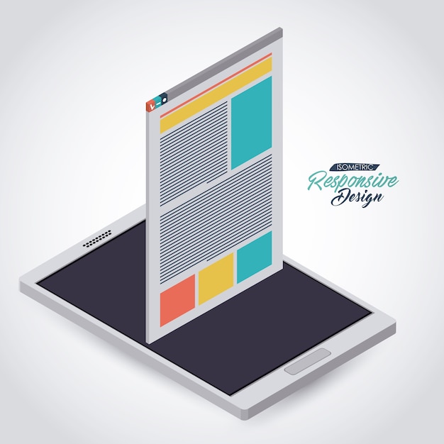 Vector isometric responsive icon design