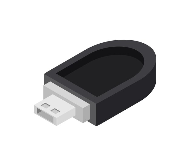 Vector isometric usb drive