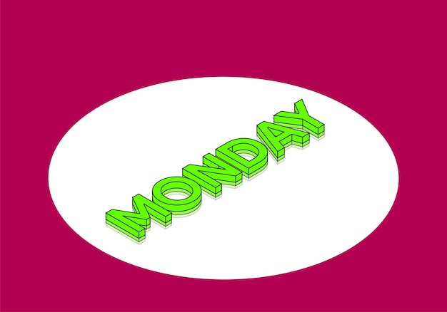 Vector isometric vactor 3d week day text