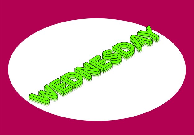 Vector isometric vactor 3d week day text