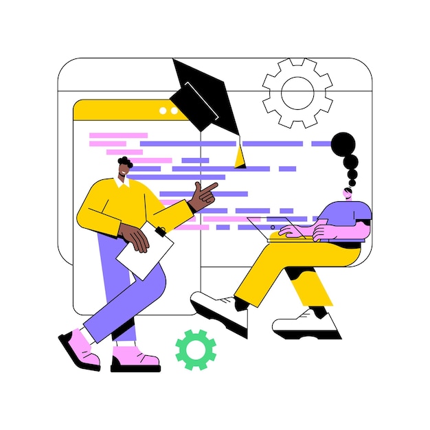 Vector it management courses abstract concept vector illustration