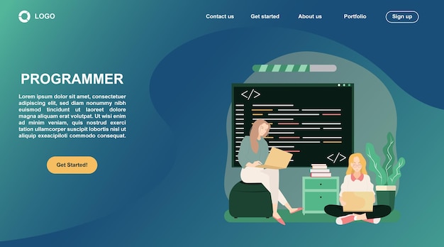 Vector it software application testing landing or home page